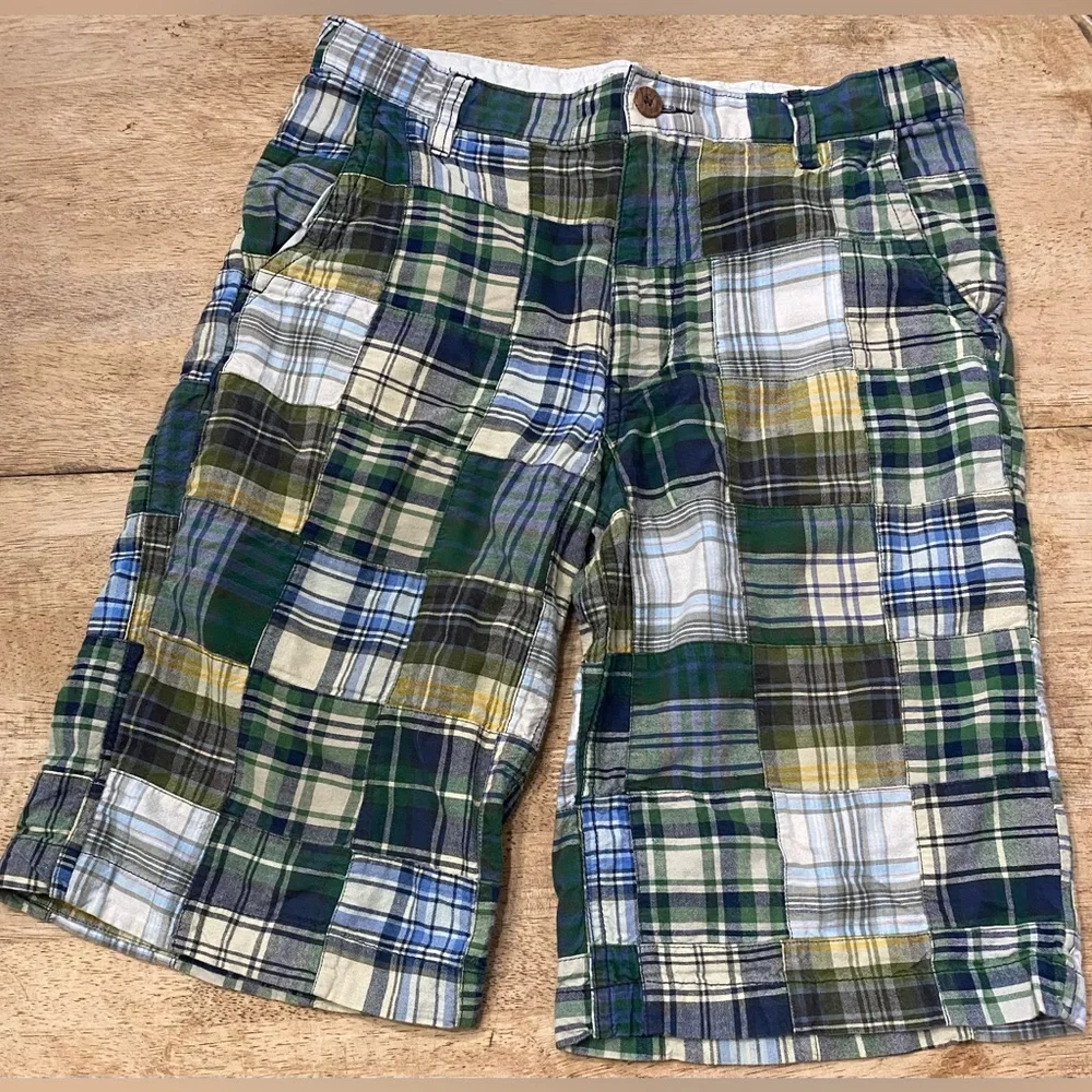 Old Navy Boy’s Size 16 Madras Plaid Cotton Bermuda‎ Shorts